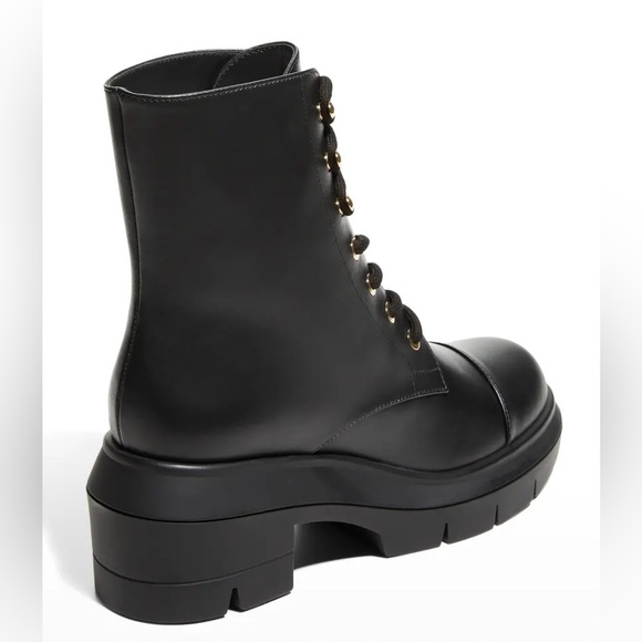 Stuart Weitzman Nisha Leather Combat Booties - Sz 8.5/39 - Picture 8 of 9